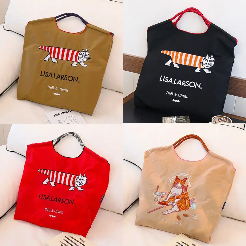 Cross-Border Cat Embroidered Tote Bag Set of 4 - Image 29
