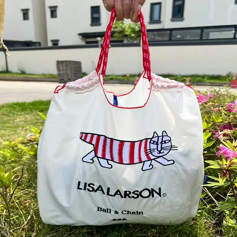 Cross-Border Cat Embroidered Tote Bag Set of 4 - Image 6
