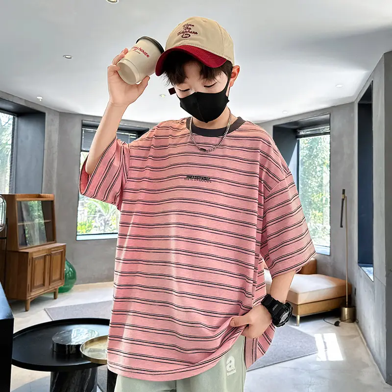 Summer Boys Striped T-Shirt Half Sleeve Cool Teen — feature 4