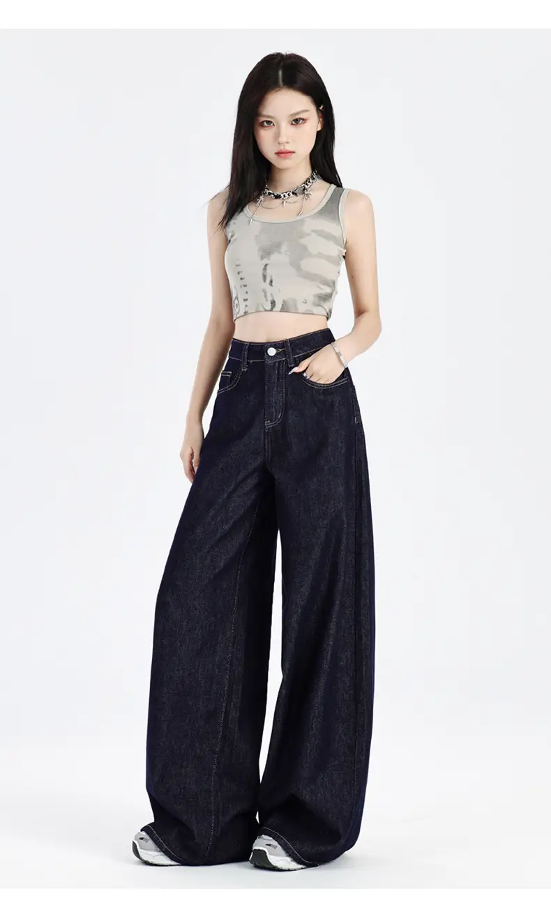 Dark Blue Loose Wide Leg Jeans 2025 Women — feature 17