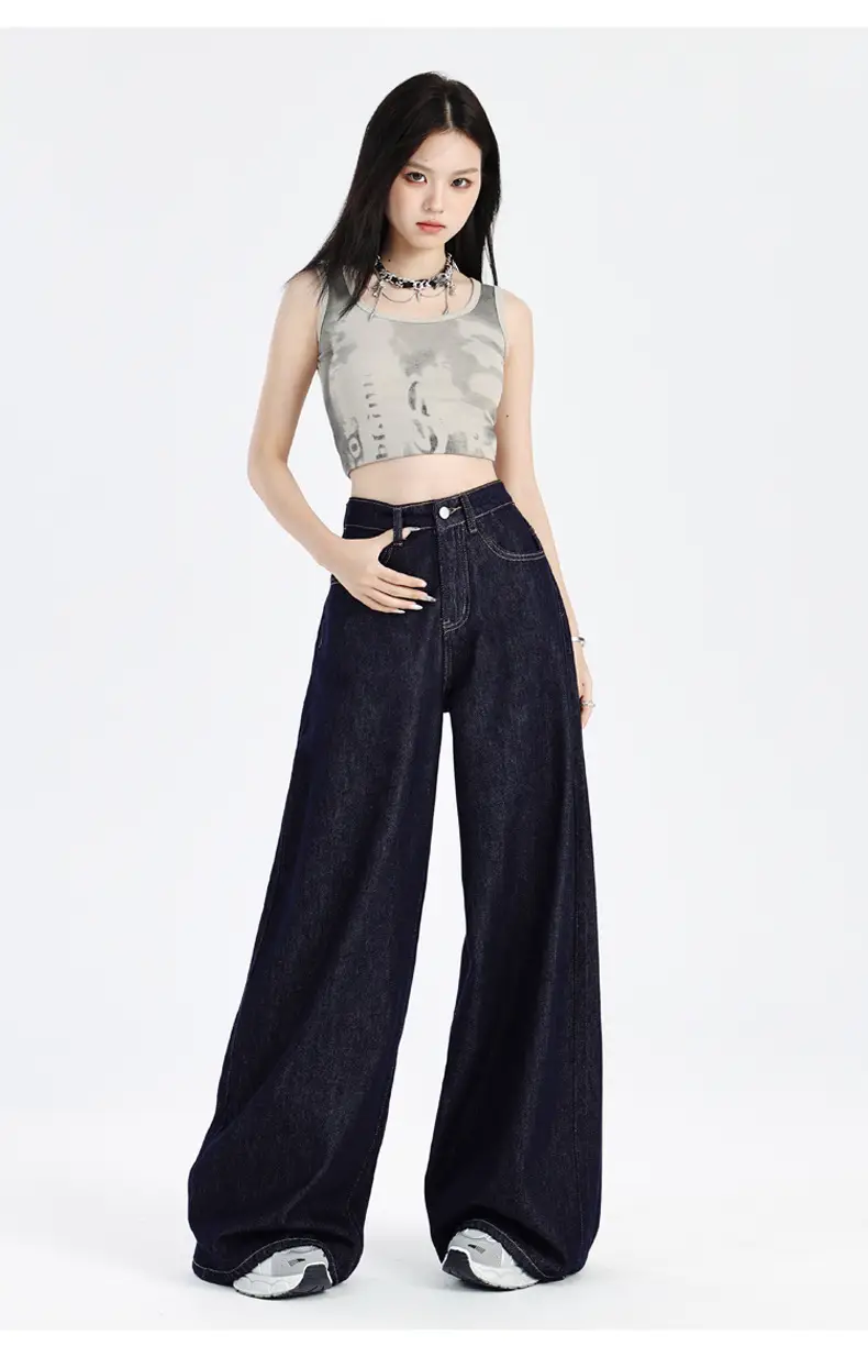 Dark Blue Loose Wide Leg Jeans 2025 Women — feature 18