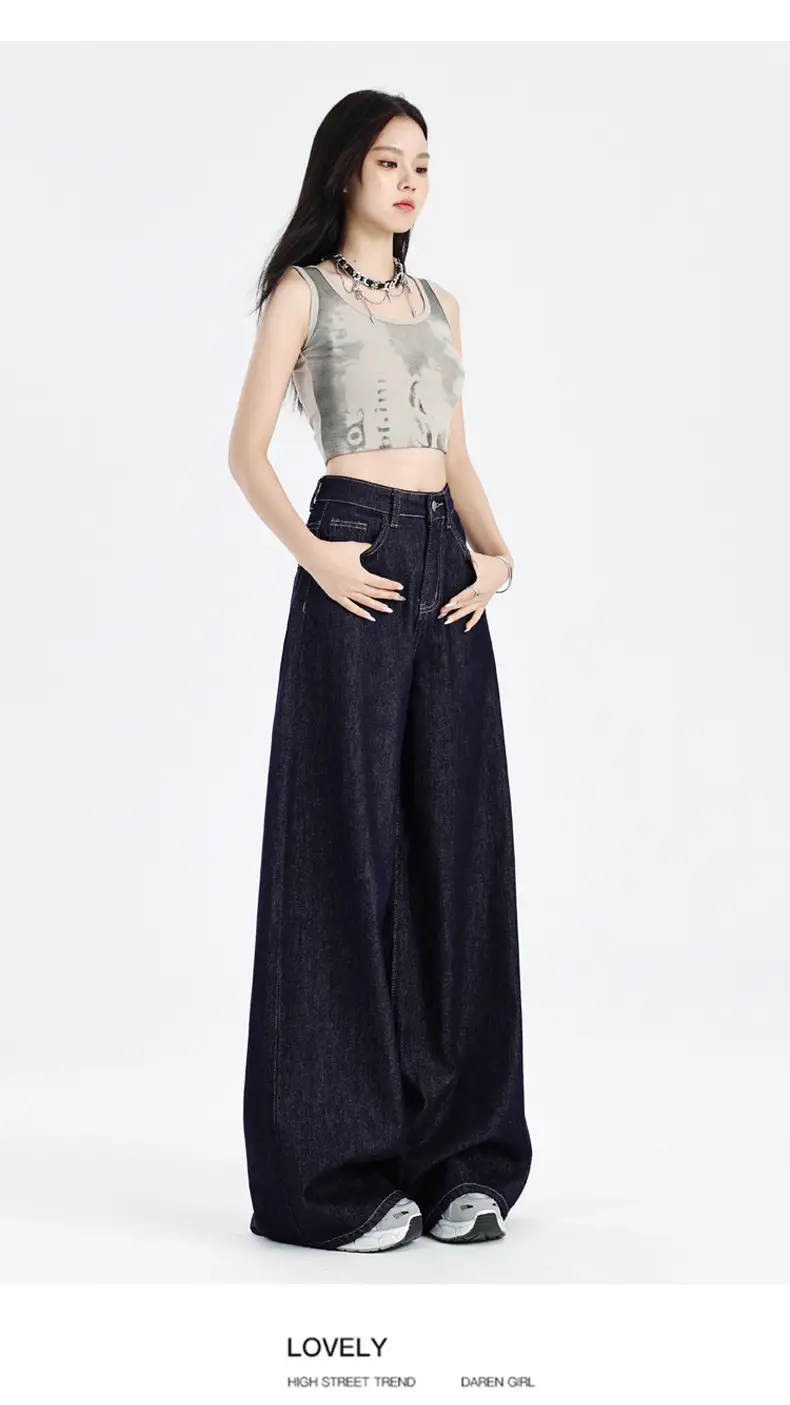 Dark Blue Loose Wide Leg Jeans 2025 Women — feature 19