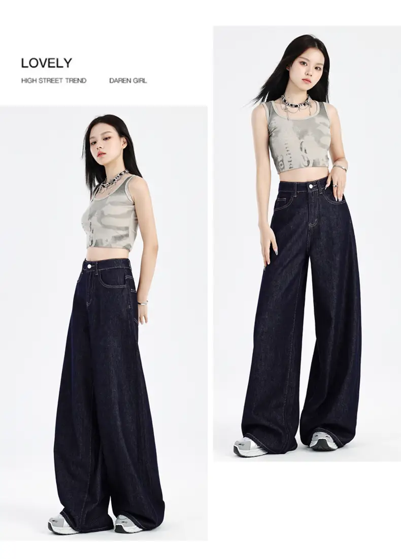 Dark Blue Loose Wide Leg Jeans 2025 Women — feature 21