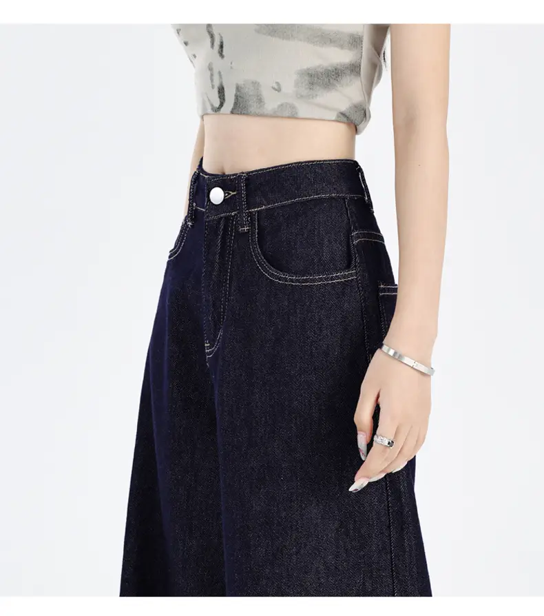 Dark Blue Loose Wide Leg Jeans 2025 Women — feature 22