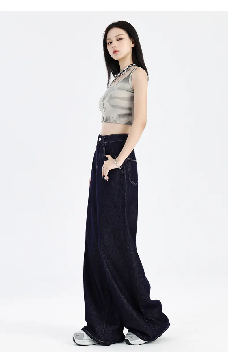 Dark Blue Loose Wide Leg Jeans 2025 Women — feature 24