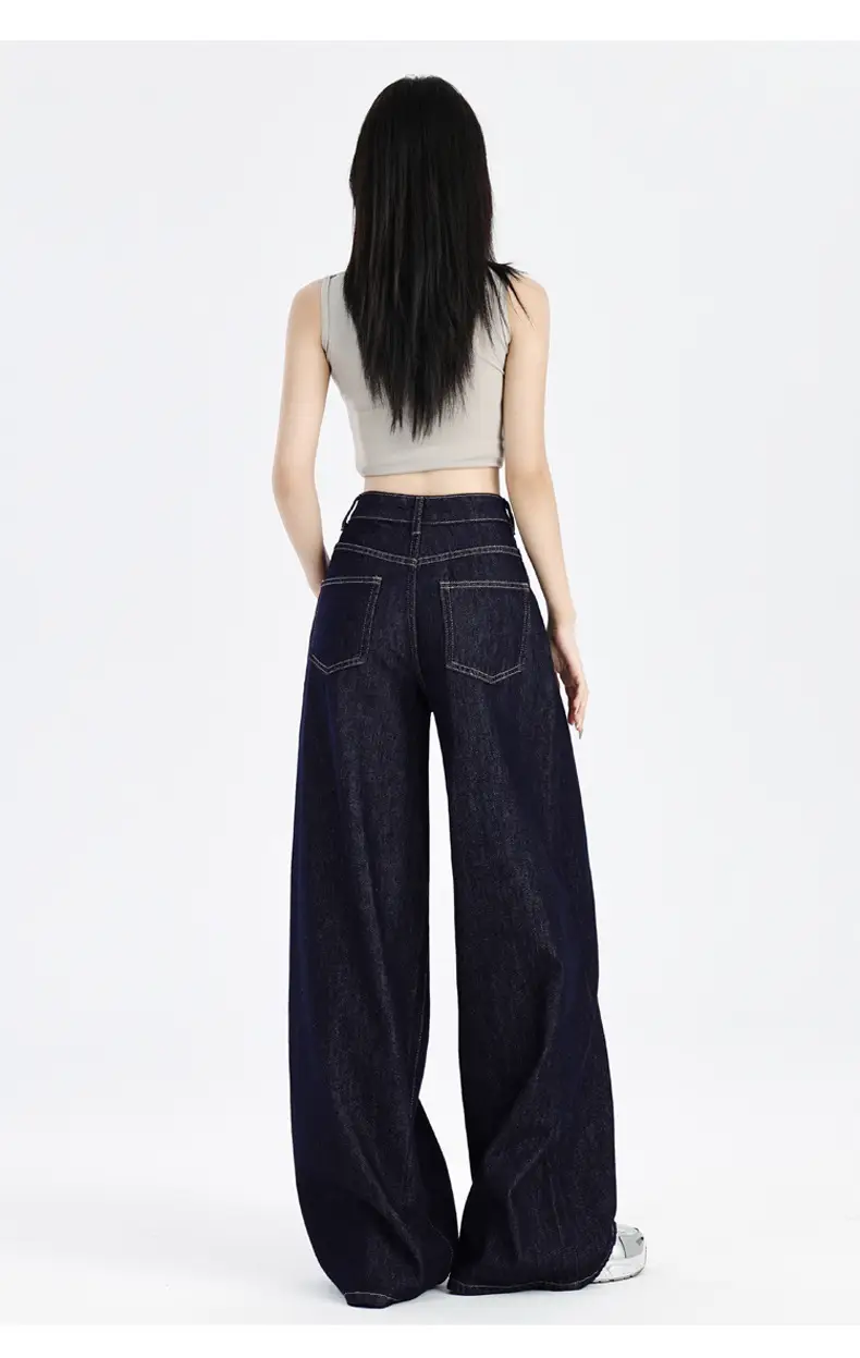 Dark Blue Loose Wide Leg Jeans 2025 Women — feature 25