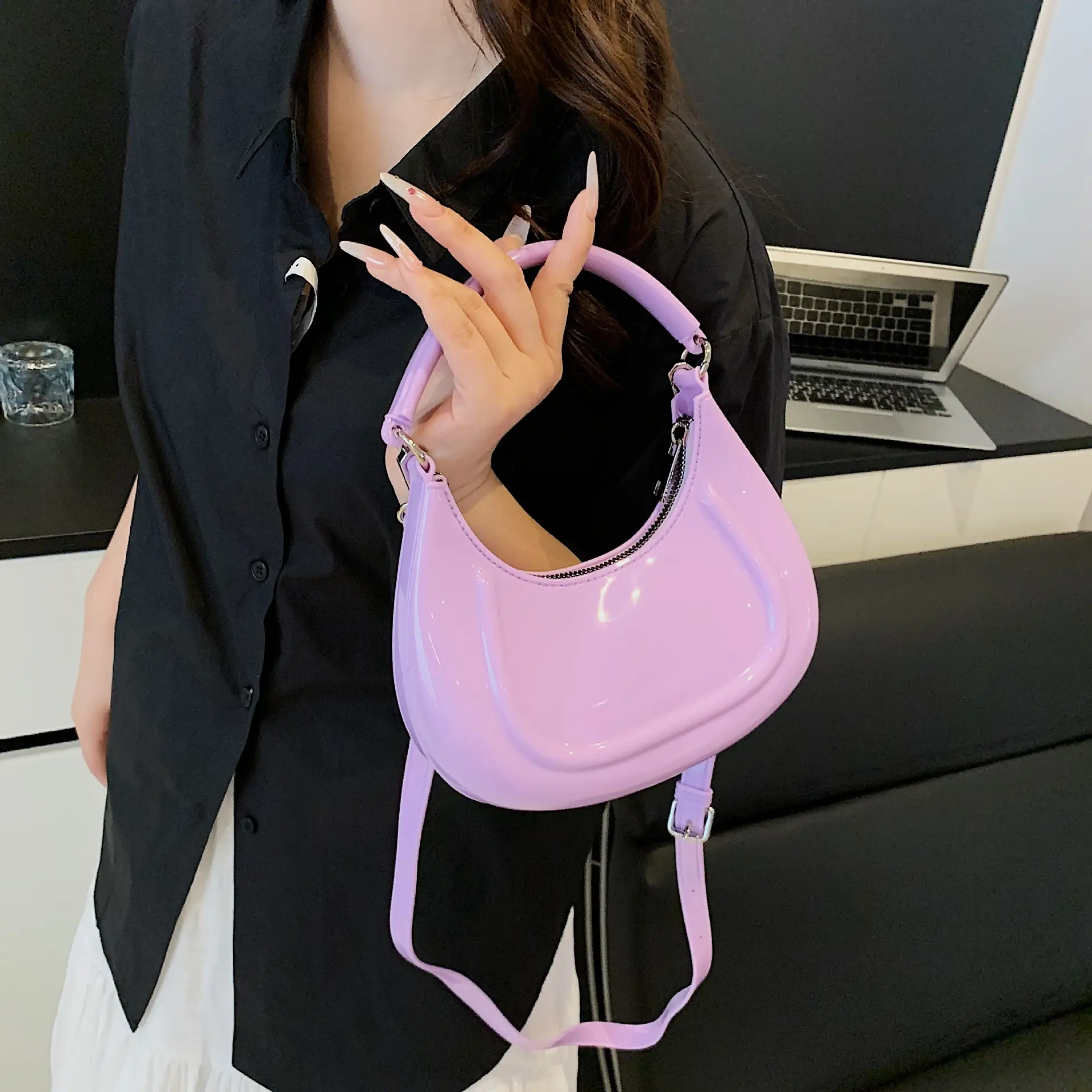 Crescent Bag Women's PVC Shoulder Crossbody 2025