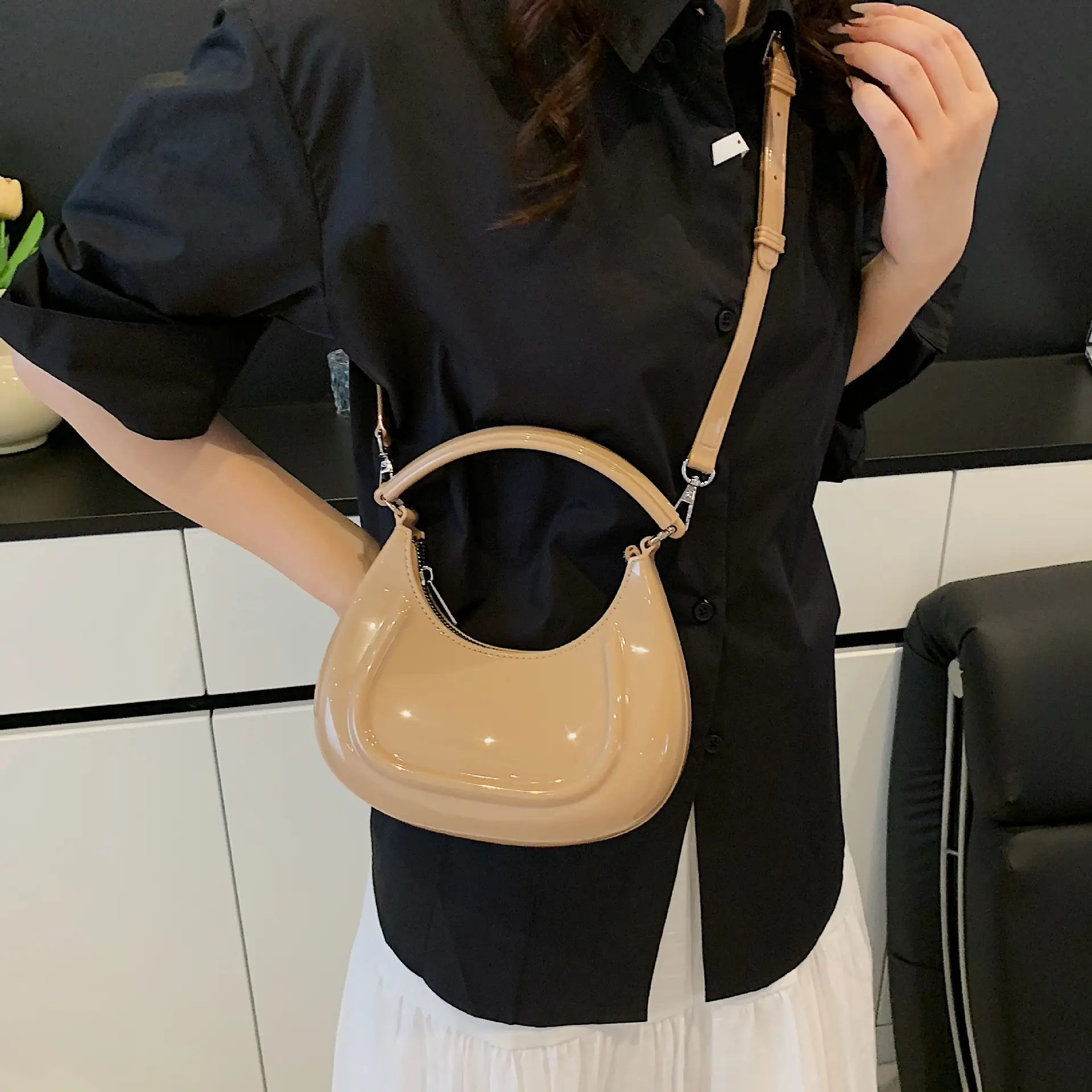 Crescent Bag Women's PVC Shoulder Crossbody 2025