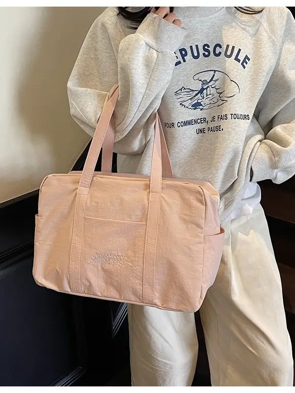 Yellow Zipper Shoulder Bag for Women Travel Shopping - Image 7
