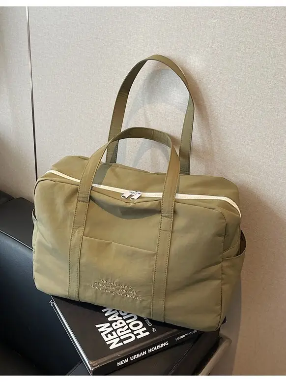 Yellow Zipper Shoulder Bag for Women Travel Shopping - Image 10