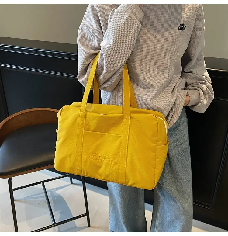 Yellow Zipper Shoulder Bag for Women Travel Shopping — feature 16
