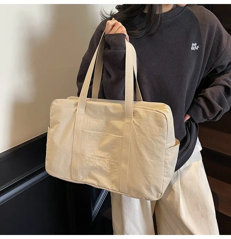 Yellow Zipper Shoulder Bag for Women Travel Shopping — feature 33