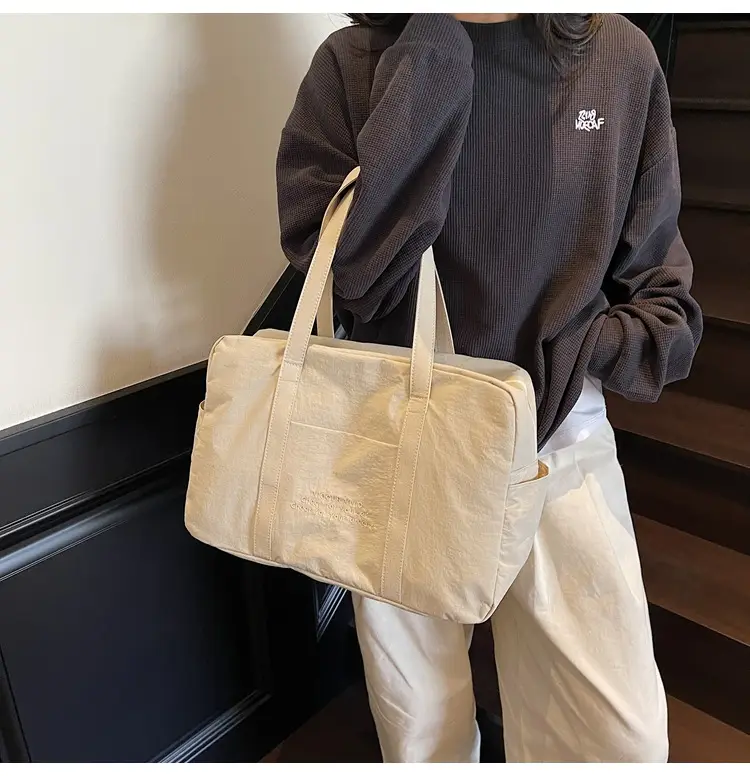 Yellow Zipper Shoulder Bag for Women Travel Shopping — feature 34