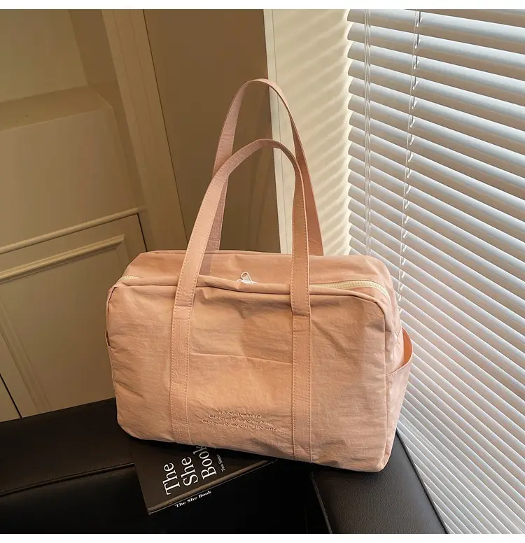 Yellow Zipper Shoulder Bag for Women Travel Shopping - Image 3