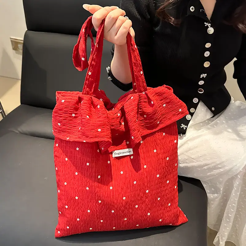 Fairy Style Ruffled Mesh Shoulder Bag Women Large Capacity - Image 5
