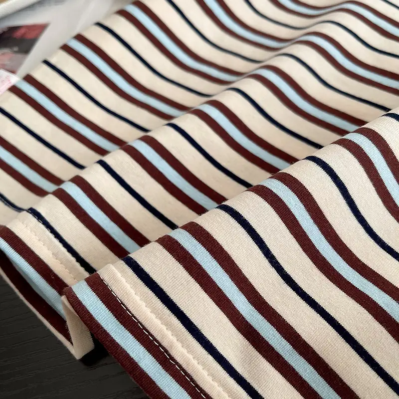 2025 Striped Boys Girls T-Shirt Shorts Set Brown Striped — feature 11