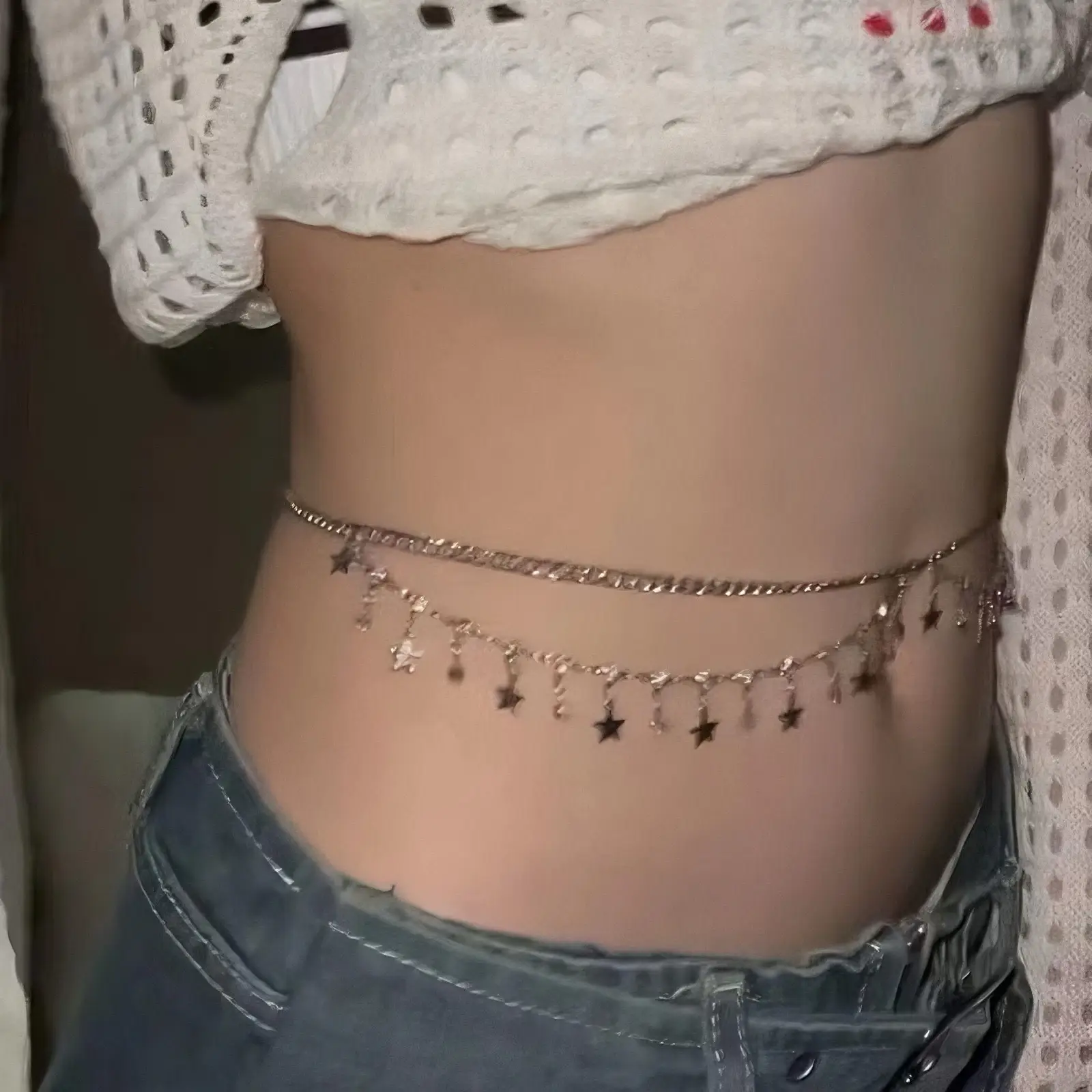 Rhinestone Waist Chain for Women Summer Decoration