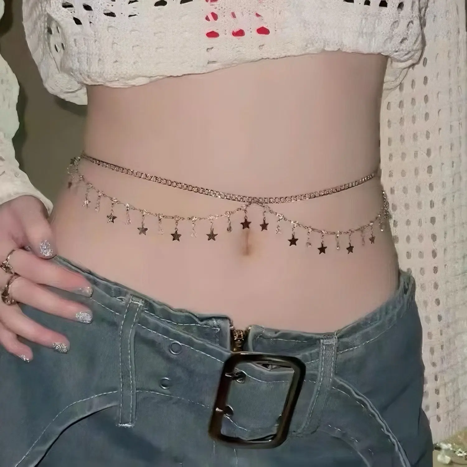 Rhinestone Waist Chain for Women Summer Decoration — feature 9