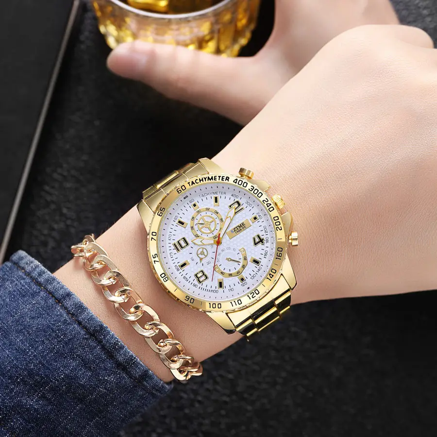 Men's Black Chronograph Watch with Stainless Steel Band — feature 5