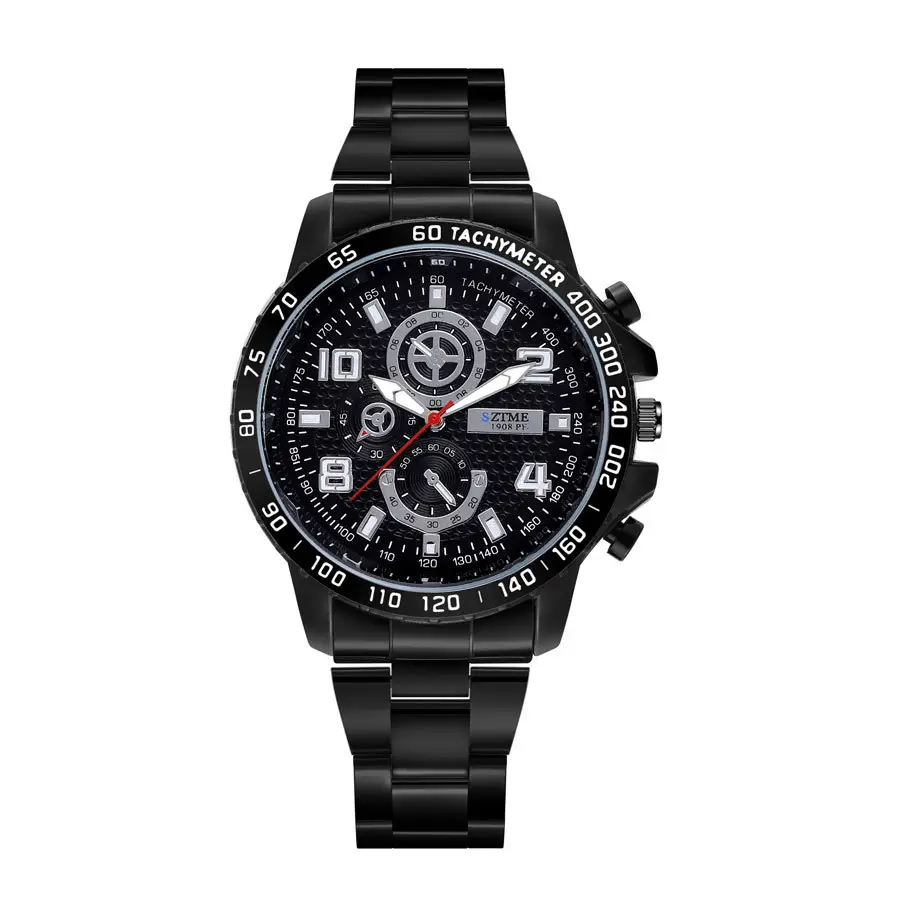Men's Black Chronograph Watch with Stainless Steel Band — feature 8