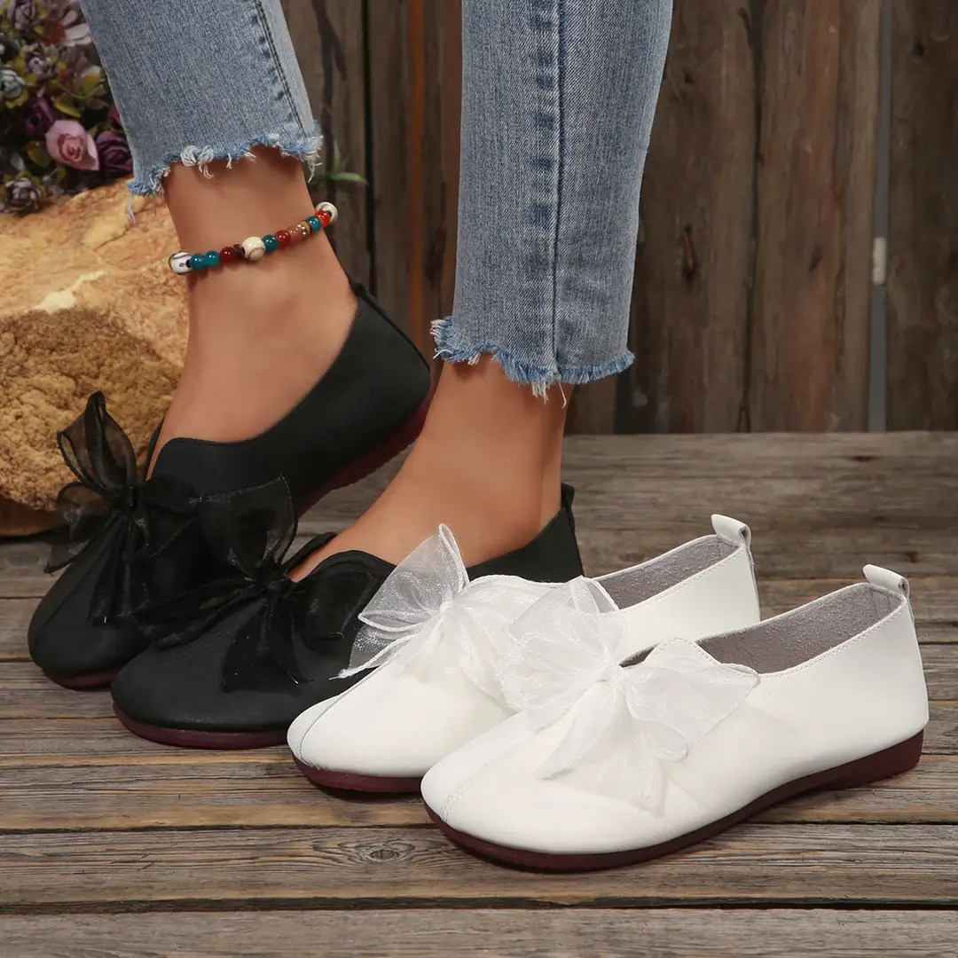 French Style Women's Retro 2025 New Outer Wear Round Toe Soft Sole Bow Decorated Mary Jane Shoes — feature 1
