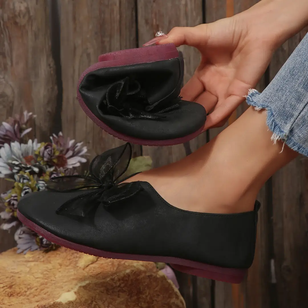 French Style Women's Retro 2025 New Outer Wear Round Toe Soft Sole Bow Decorated Mary Jane Shoes — feature 10