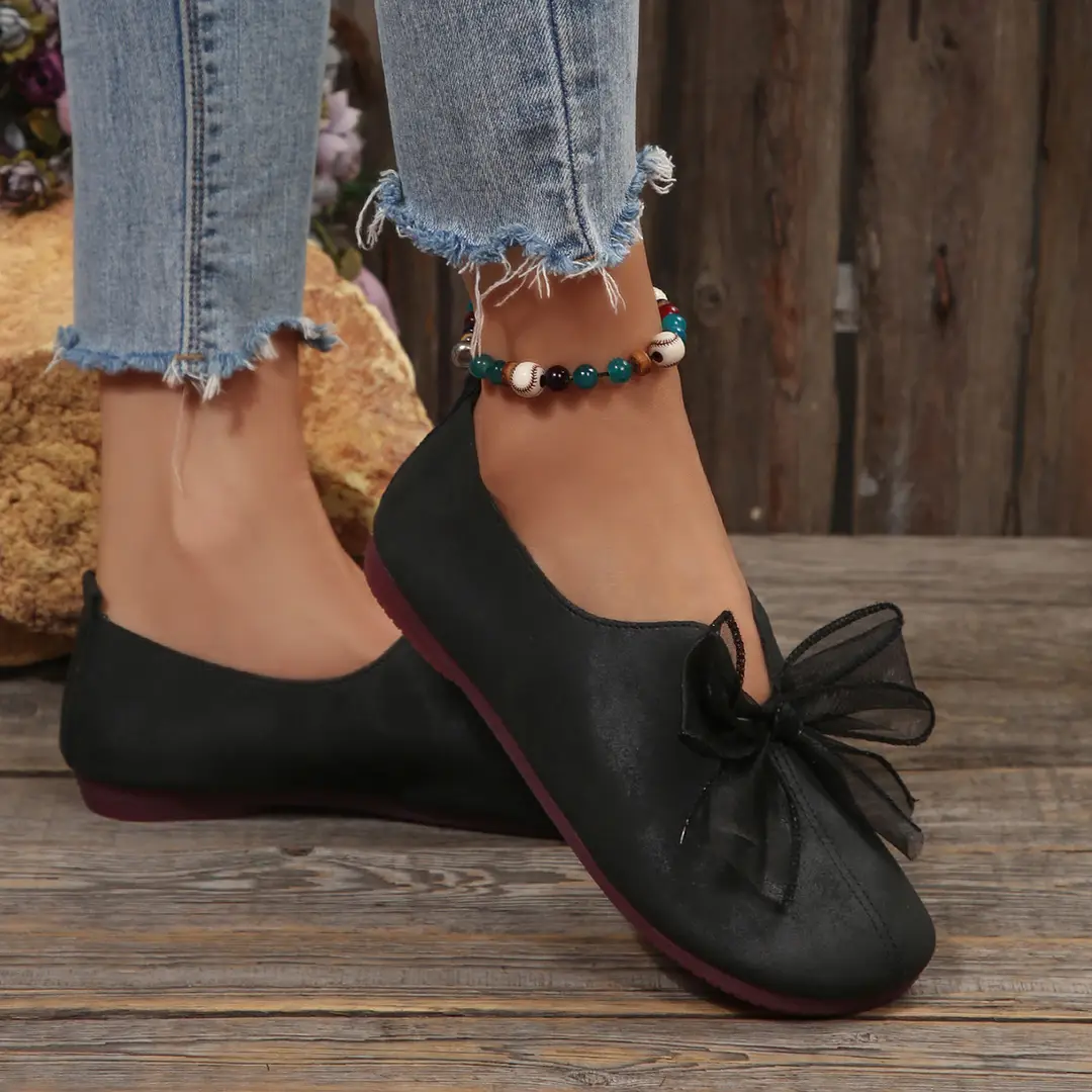 French Style Women's Retro 2025 New Outer Wear Round Toe Soft Sole Bow Decorated Mary Jane Shoes — feature 12