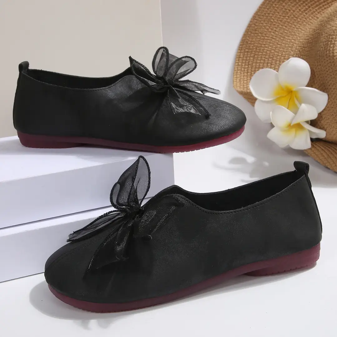 French Style Women's Retro 2025 New Outer Wear Round Toe Soft Sole Bow Decorated Mary Jane Shoes — feature 13