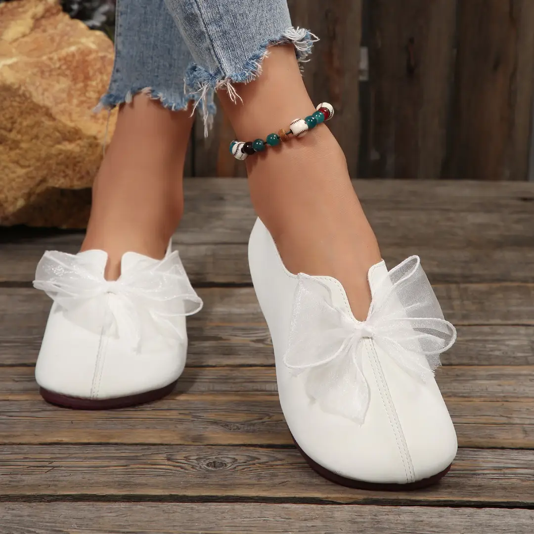 French Style Women's Retro 2025 New Outer Wear Round Toe Soft Sole Bow Decorated Mary Jane Shoes — feature 5