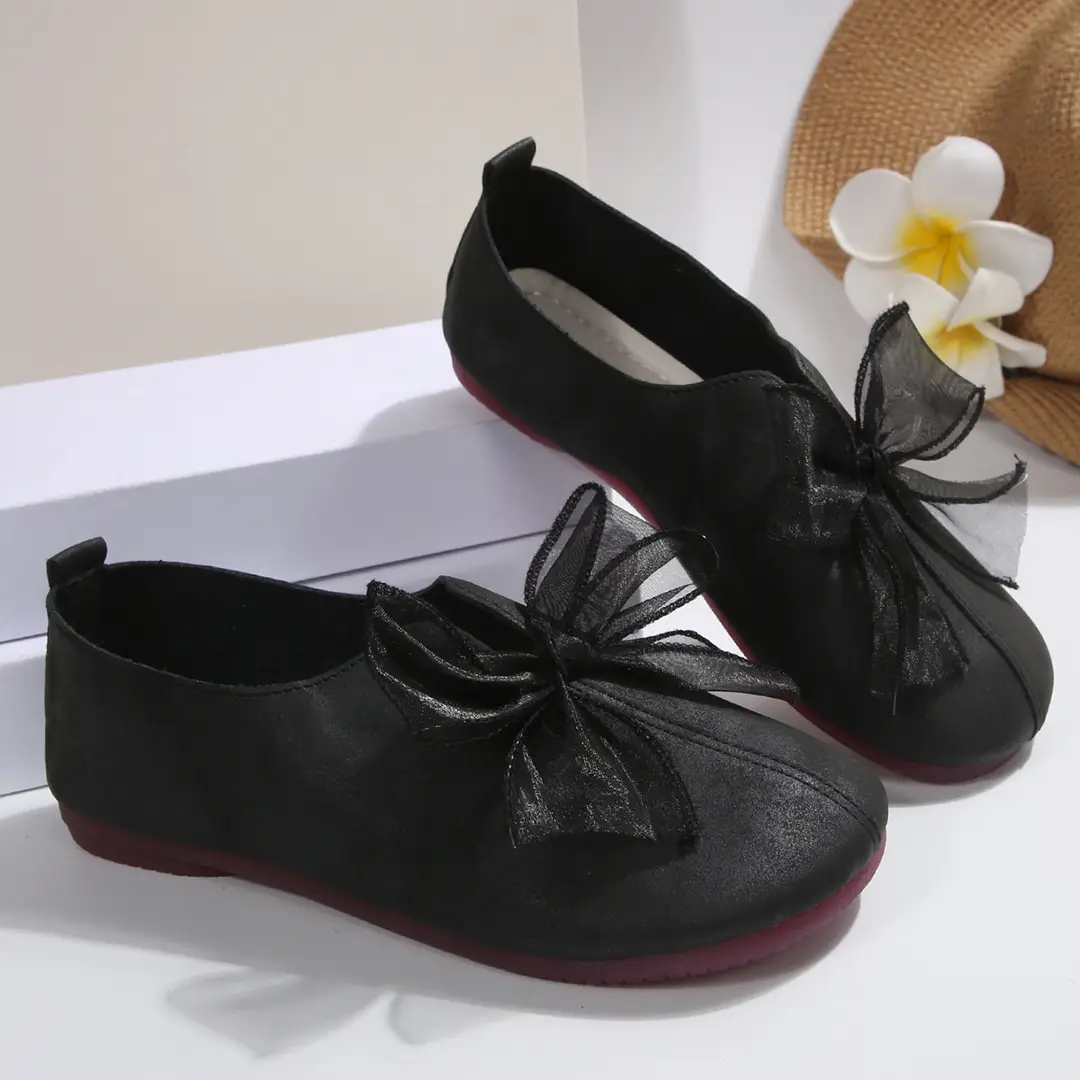 French Style Women's Retro 2025 New Outer Wear Round Toe Soft Sole Bow Decorated Mary Jane Shoes — feature 9