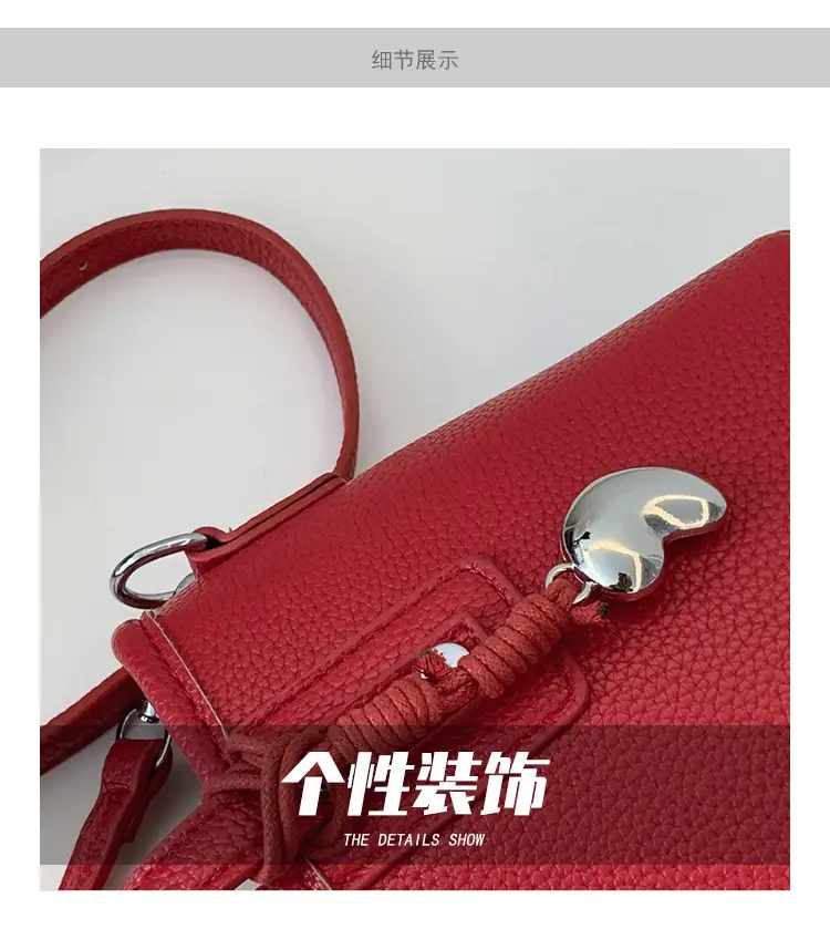 Red Korean Style Shoulder Crossbody Bag for Women — feature 4