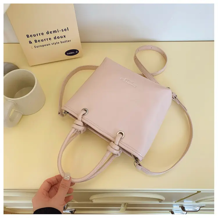 Light Blue Korean Style Shoulder Bag with Teddy Bear Charm — feature 10