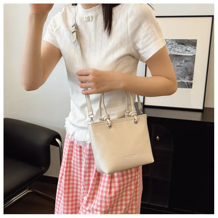Light Blue Korean Style Shoulder Bag with Teddy Bear Charm — feature 21