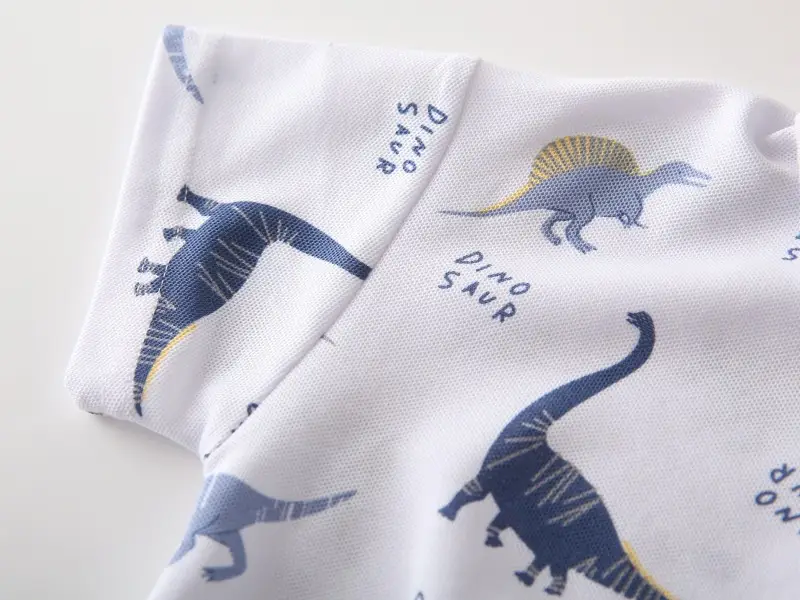 Children's Blue Yellow Dinosaur Polo T-Shirt — feature 13
