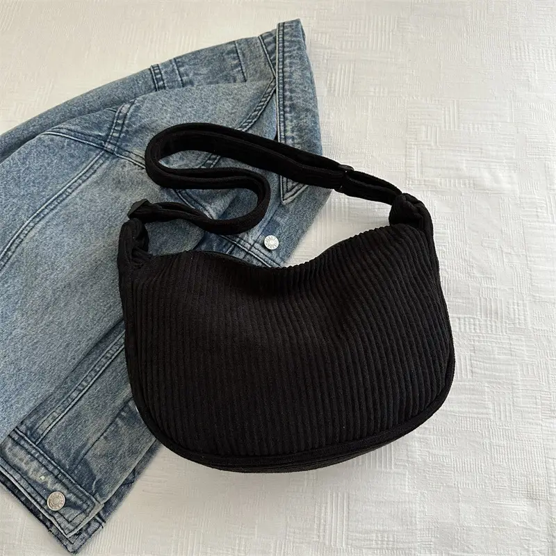 Corduroy Square Bag for Women Summer Carry - Image 2