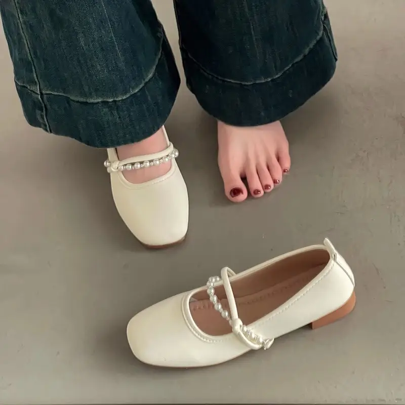 French Style Single-layer Shoes Women's 2025 New Low Heeled Gentle Dress Flat Milk Shoes Fairy Style Soft Bottom Mary Jane Shoes - Image 4