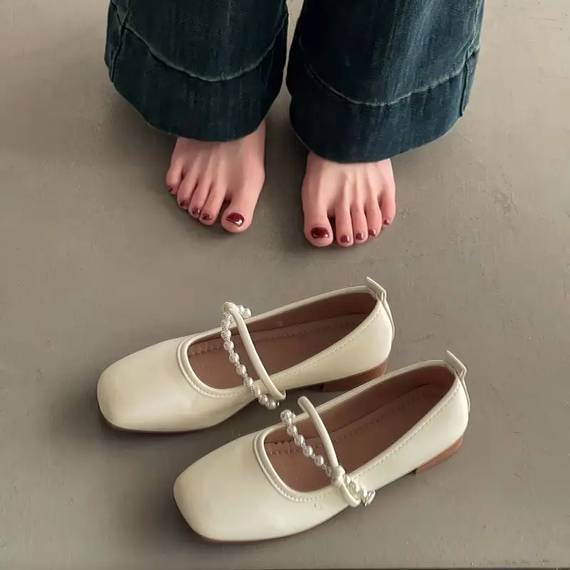 French Style Single-layer Shoes Women's 2025 New Low Heeled Gentle Dress Flat Milk Shoes Fairy Style Soft Bottom Mary Jane Shoes - Image 5