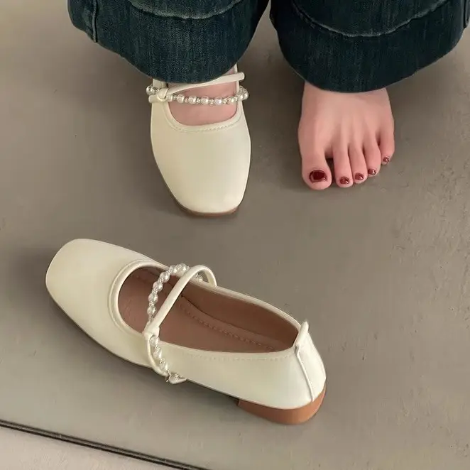 French Style Single-layer Shoes Women's 2025 New Low Heeled Gentle Dress Flat Milk Shoes Fairy Style Soft Bottom Mary Jane Shoes - Image 6