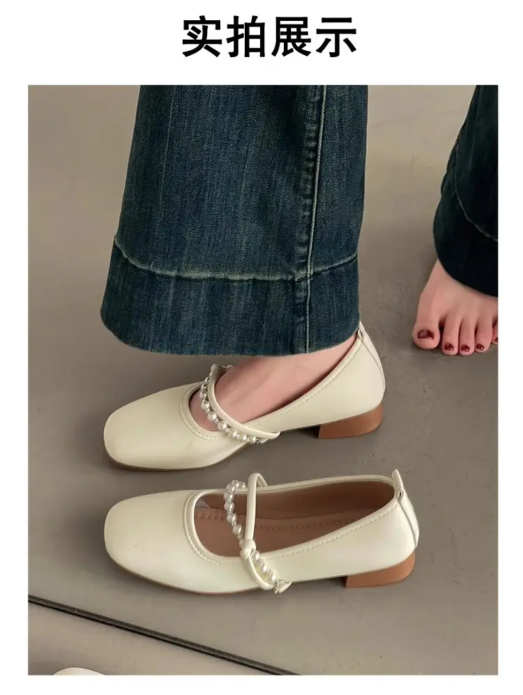 French Style Single-layer Shoes Women's 2025 New Low Heeled Gentle Dress Flat Milk Shoes Fairy Style Soft Bottom Mary Jane Shoes — feature 4