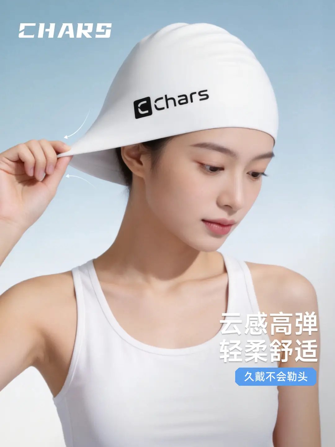 Swimming Cap for Men and Women, Adult, Long Hair, Waterproof, Professional Large Head Circumference, Ear Protection Silicone Swimming Cap A020A