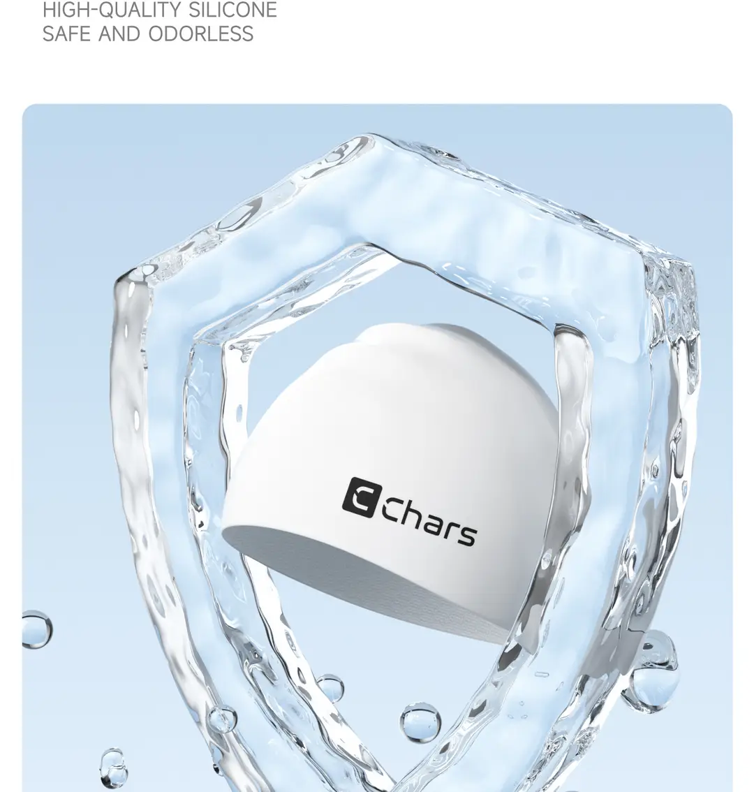 Swimming Cap for Men and Women, Adult, Long Hair, Waterproof, Professional Large Head Circumference, Ear Protection Silicone Swimming Cap A020A — feature 11