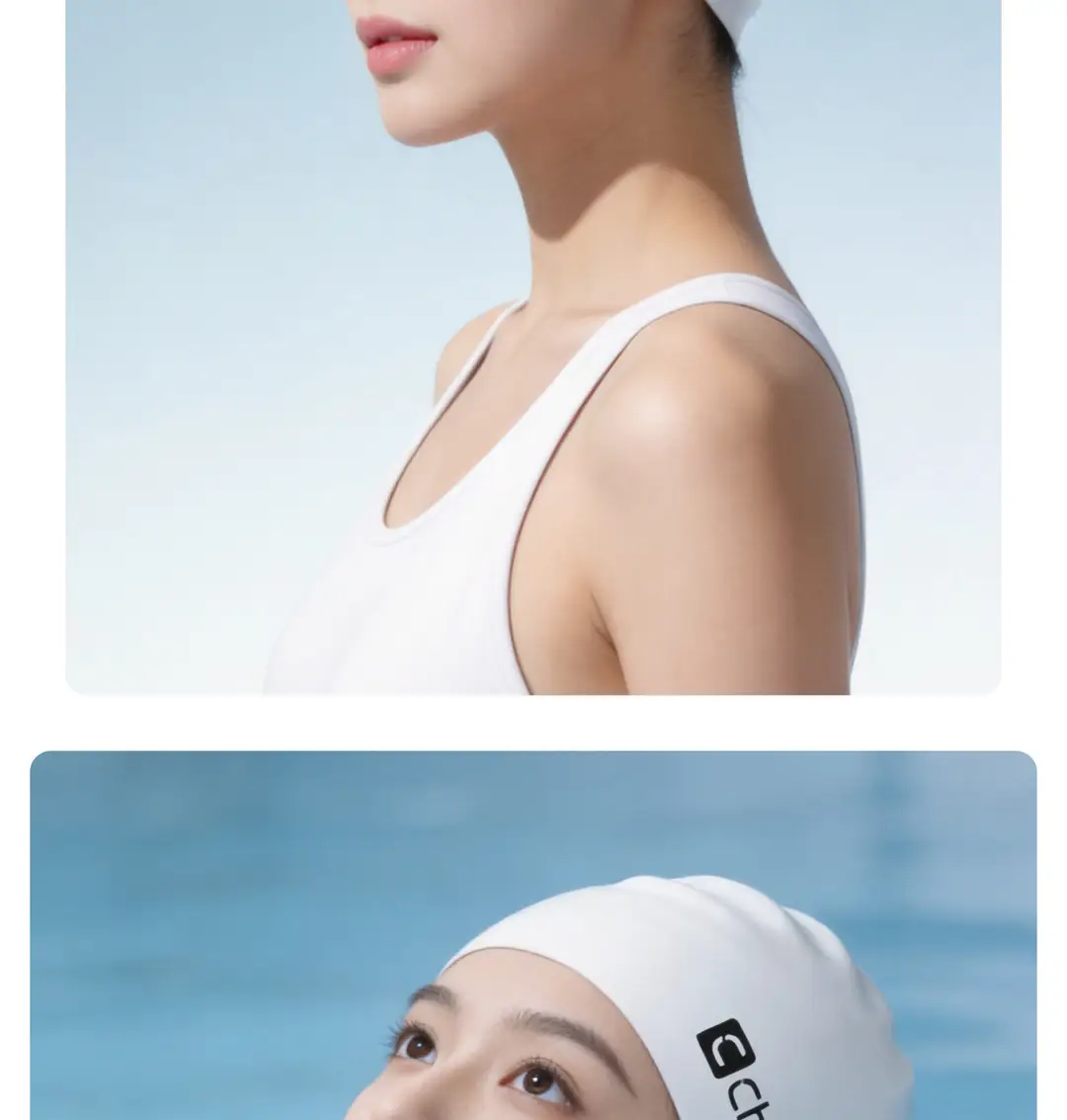 Swimming Cap for Men and Women, Adult, Long Hair, Waterproof, Professional Large Head Circumference, Ear Protection Silicone Swimming Cap A020A — feature 16