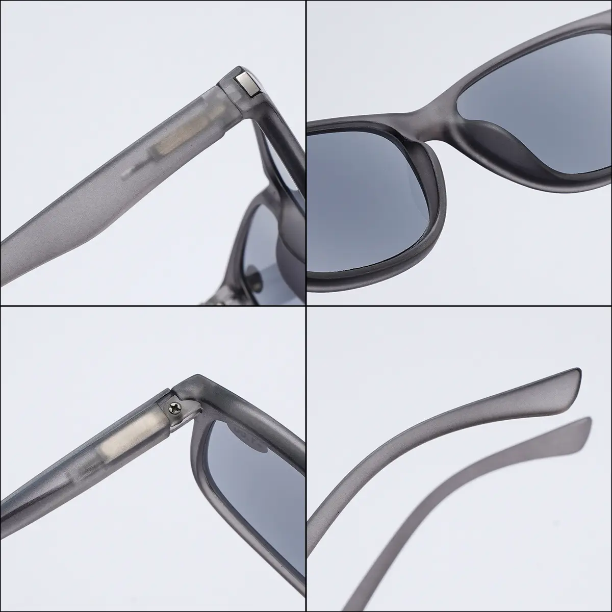 Men Square Sunglasses with Spring Hook & Green Lens - Image 9