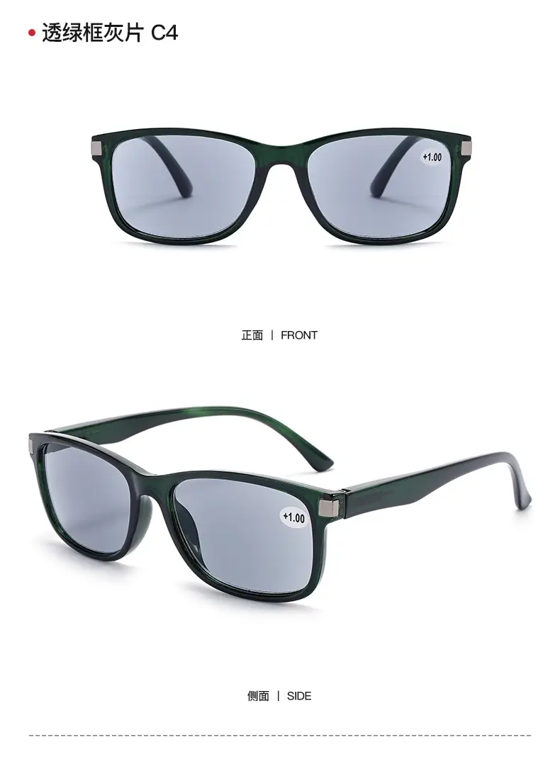 Men Square Sunglasses with Spring Hook & Green Lens β feature 15