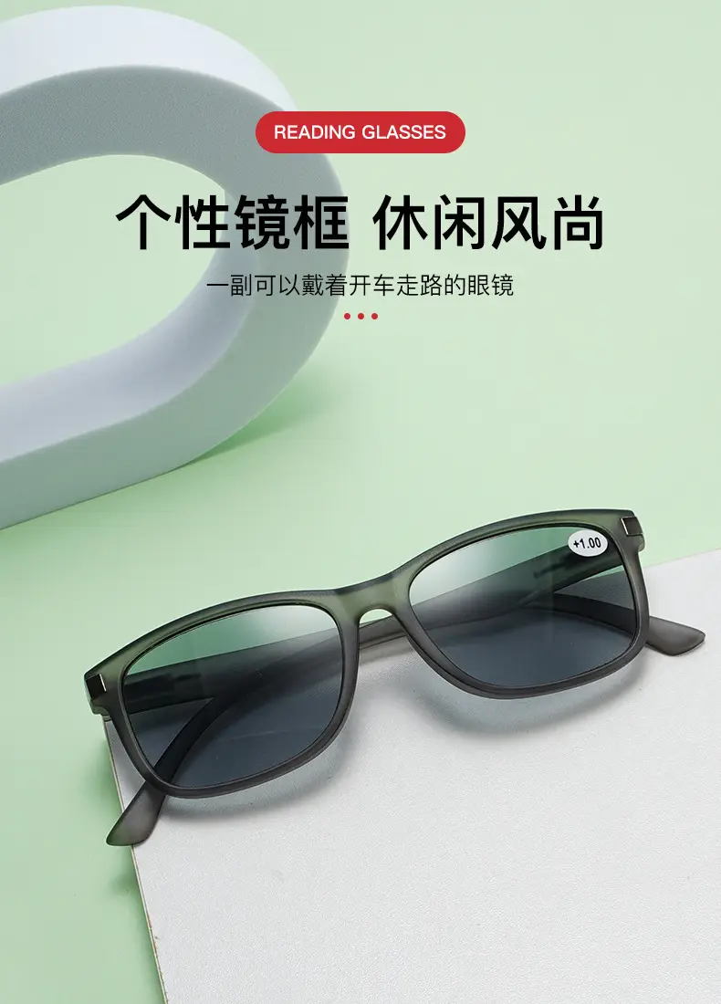 Men Square Sunglasses with Spring Hook & Green Lens β feature 4