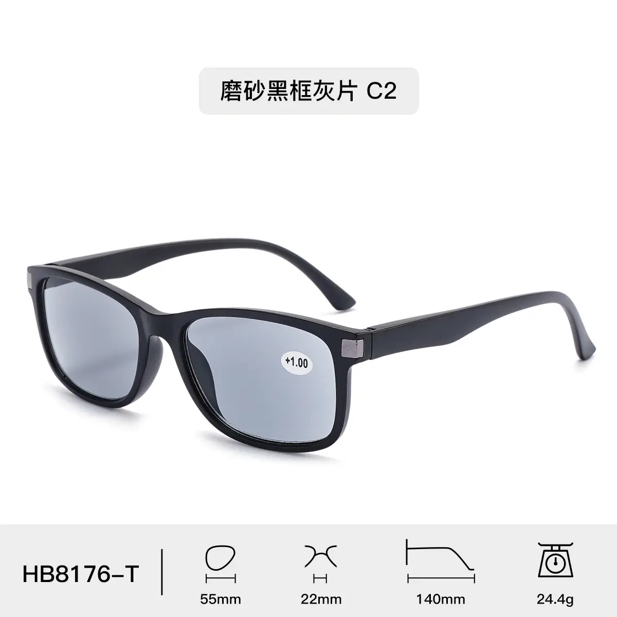 Men Square Sunglasses with Spring Hook & Green Lens - Image 2