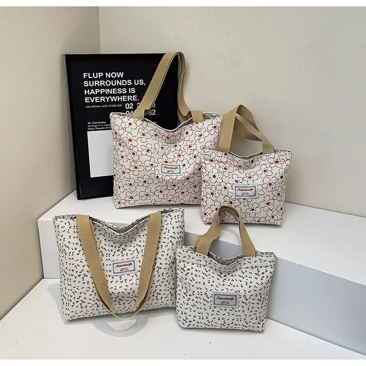 Korean Print Casual Tote Bag Large Capacity All Canvas — feature 10