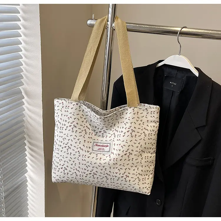 Korean Print Casual Tote Bag Large Capacity All Canvas — feature 12