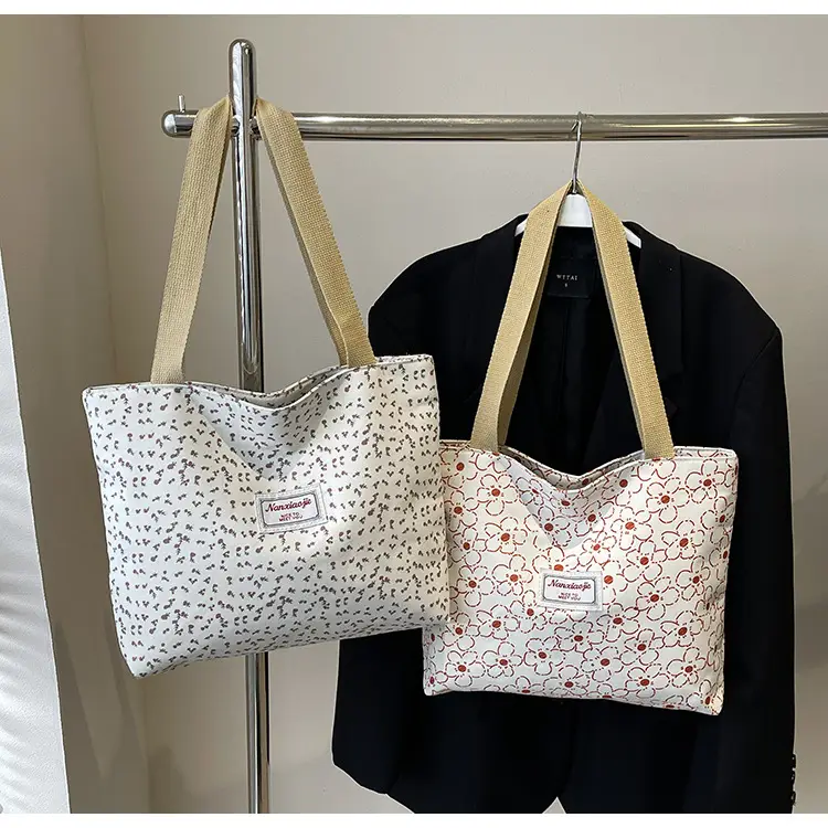 Korean Print Casual Tote Bag Large Capacity All Canvas — feature 13