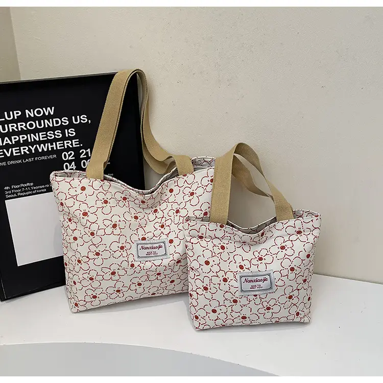 Korean Print Casual Tote Bag Large Capacity All Canvas — feature 16